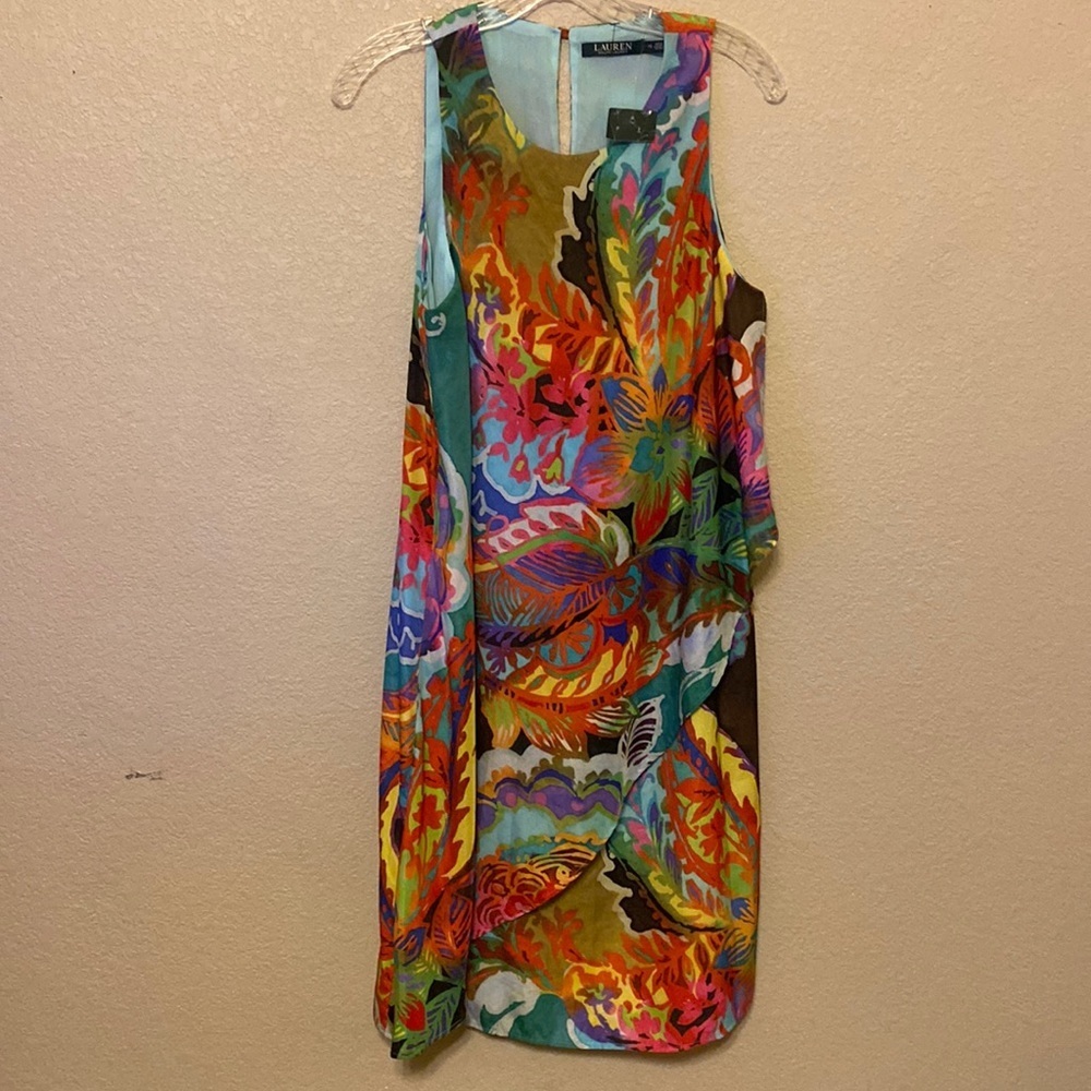 NWT LAUREN Ralph Lauren Colorful Sleeveless Dress Size 10